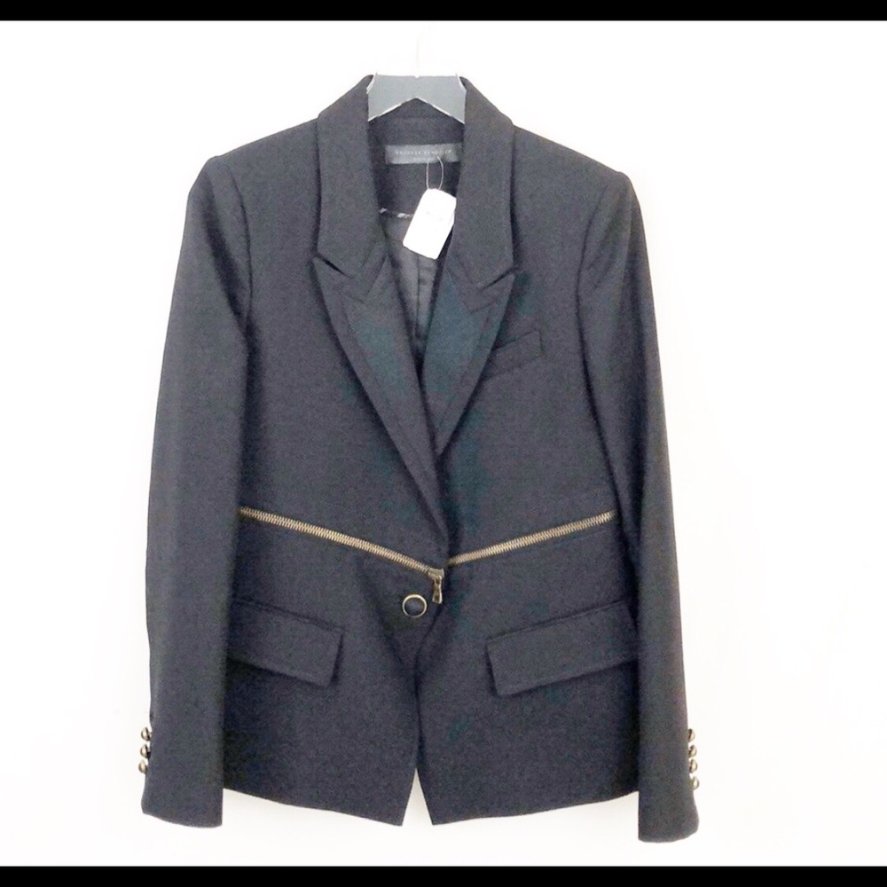 Proenza Schouler Runway Black Wool Blazer Sz 8 $1795 Retail Made in Italy
